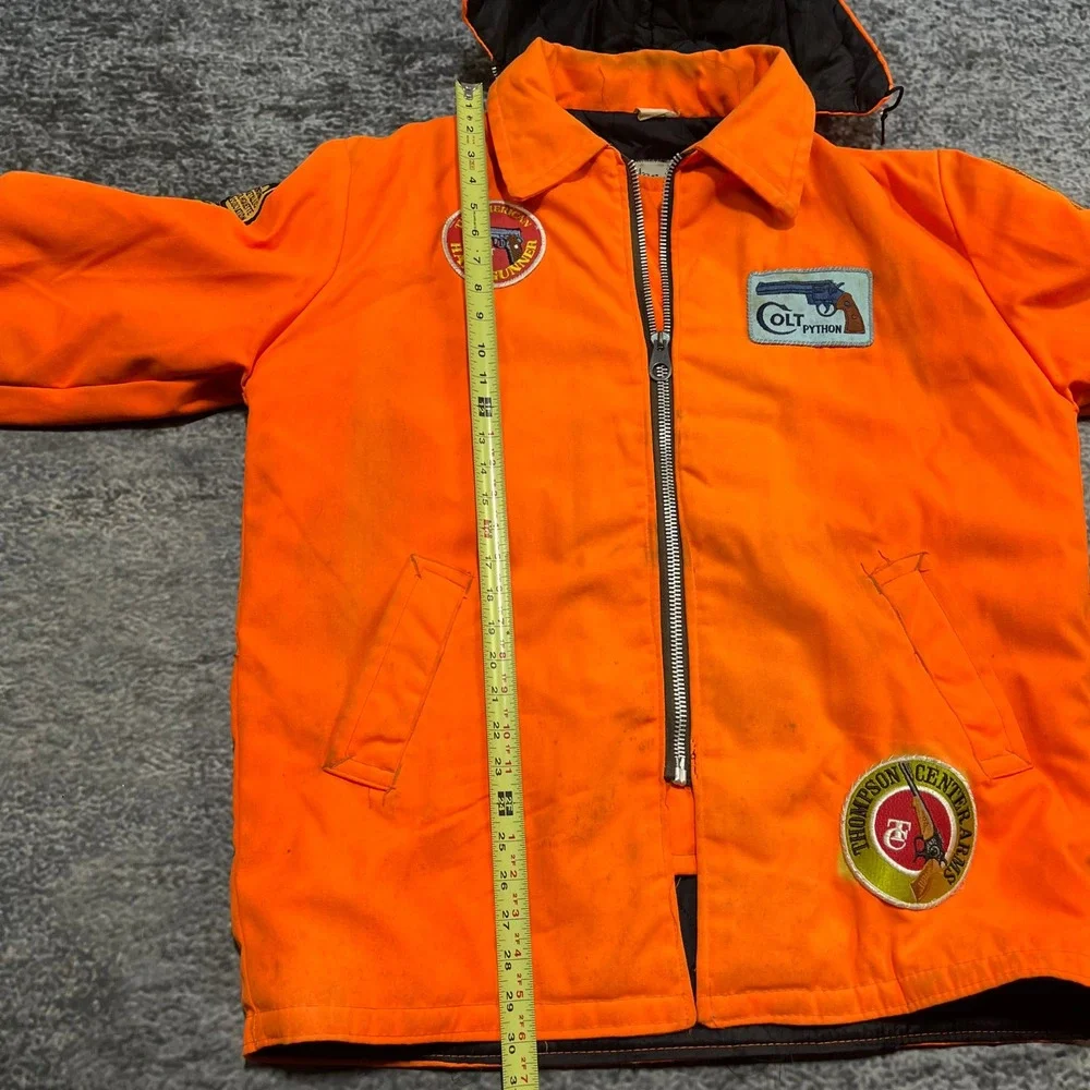 Vintage The Hunter Jacket Mens Large Orange USA Colt Python‎ NRA Championship